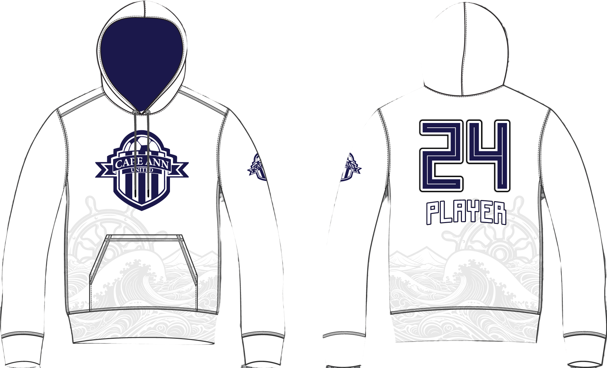 CAU White Fleece Hoodie